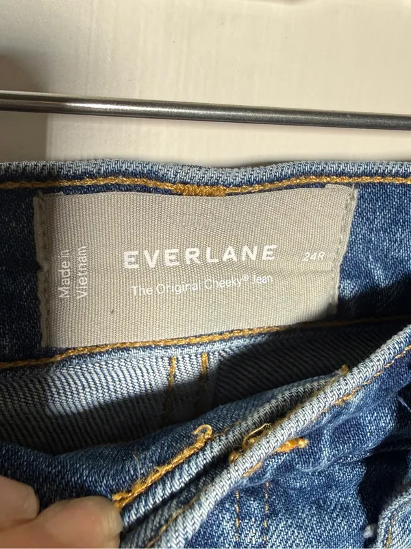 Everlane Original Cheeky Classic Blue Womens Straight-Leg Jeans 24R - Image 4