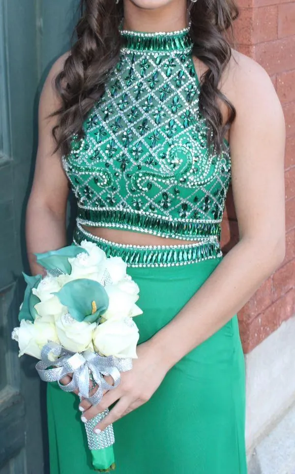 Blush Prom Green Two Piece Gown - Image 2