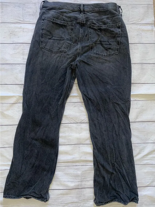 American Eagle 90s Boot Cut Distressed Black Washed Jeans - Image 3