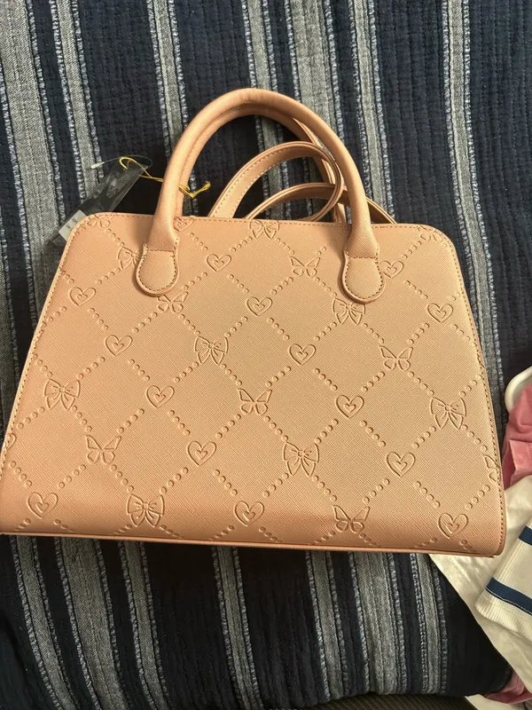 Grossi Nude Embossed Satchel Handbag - Image 3