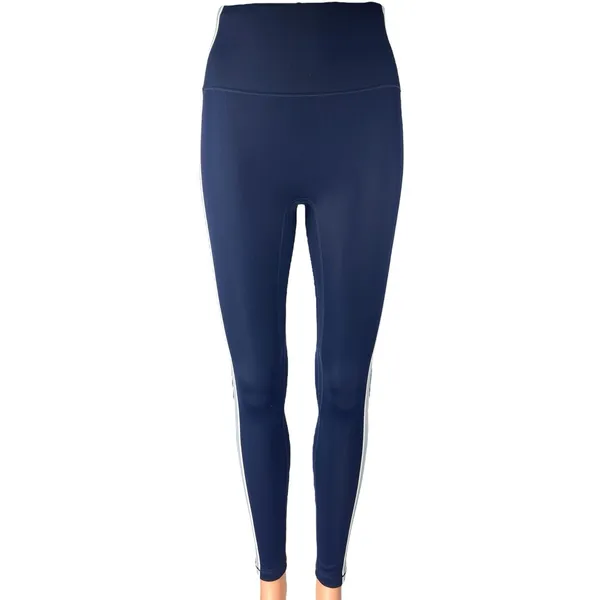 All Access x Bandier Women's Blue Striped Yoga Athletic Leggings Pants Size S - Image 2