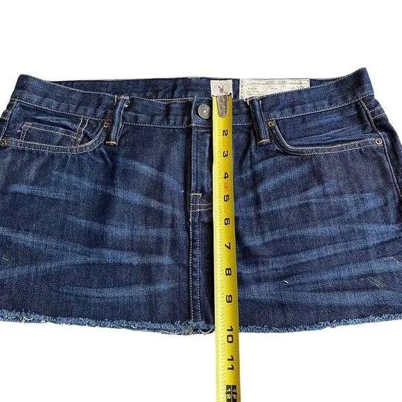 All Saints Spitalfields‎ 10 Micro Mini Denim Jean Skirt Frayed Short Y2K - Image 8