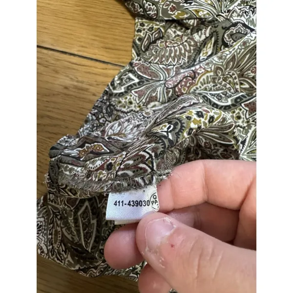 Ann Taylor LOFT Paisley‎ Long Sleeve Blouse Top Size Medium Boho Peasant Flowy - Image 10