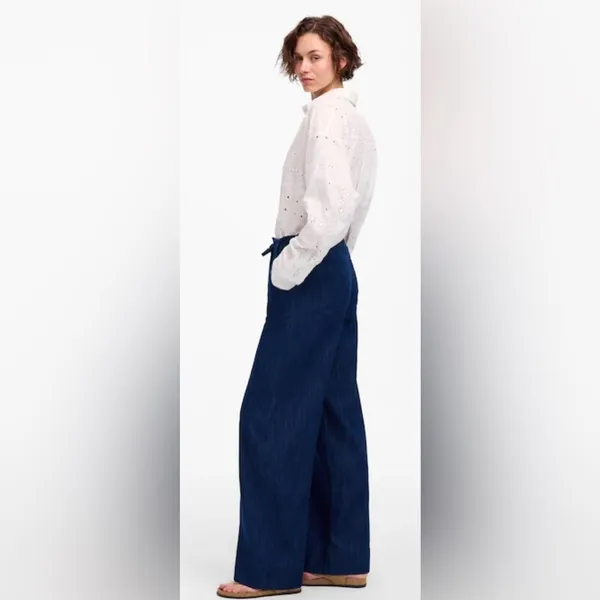 Madewell The Denim Pull-On Wide-Leg Pant Size 30 EUC - Image 3