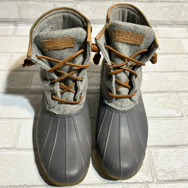 Sperry Gray Duck Boots Waterproof Rain Snow boots size 9 - Image 3
