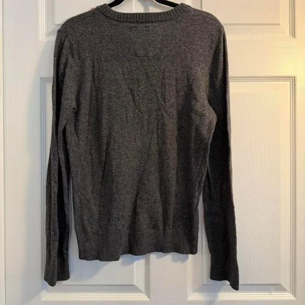 Abercrombie Crewneck Sweater Gray Small Cashmere Blend Minimalist‎ Casual Office - Image 3