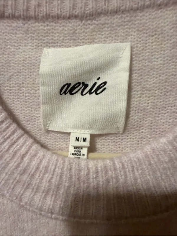 aerie Relaxed Crewneck Sweater in Light Lavender M - Image 3
