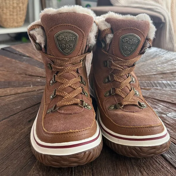 Pajar Canada Giselle Waterproof Leather Snow Boots Fur Lined Brown - Image 2
