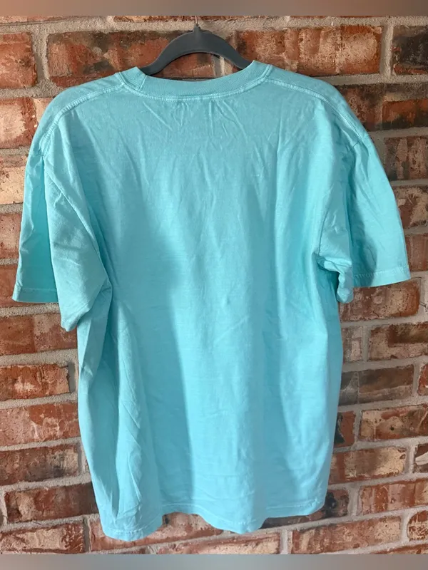 Comfort Colors Aqua 'Happy Looks Good On You' Graphic Tee - Image 3