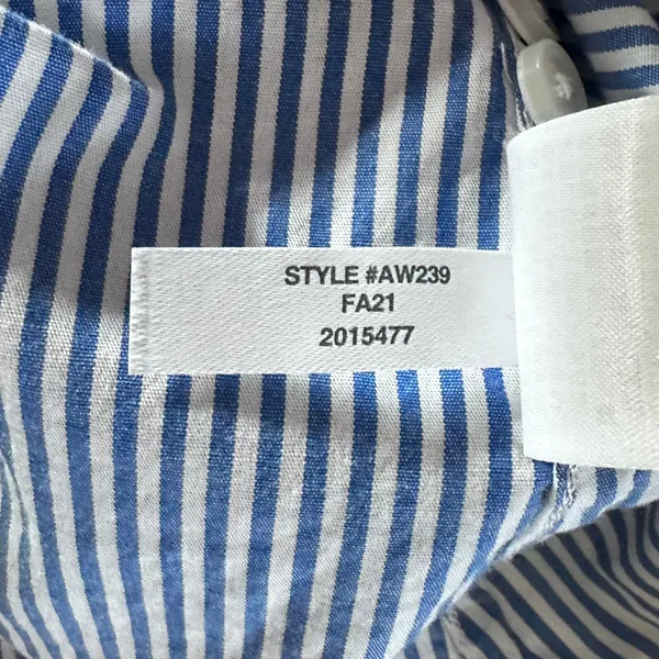 JCrew Cotton Stretch Slim Fit Poplin Shirt Womens 22 Button Up Blue Stripe AW239 - Image 9