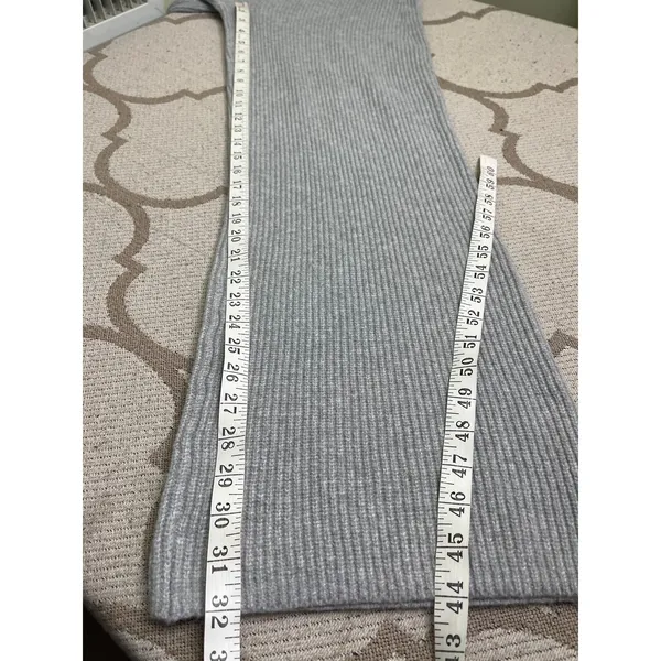 Gap CashSoft Wide Leg Ribbed Knit Pull-On Pants Light Grey Heather Medium NWT - Image 6