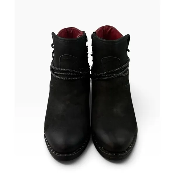 *Ferrini Footwear Ankle Booties Size 7.5 Black Leather Western Cowgirl Festival - Image 2