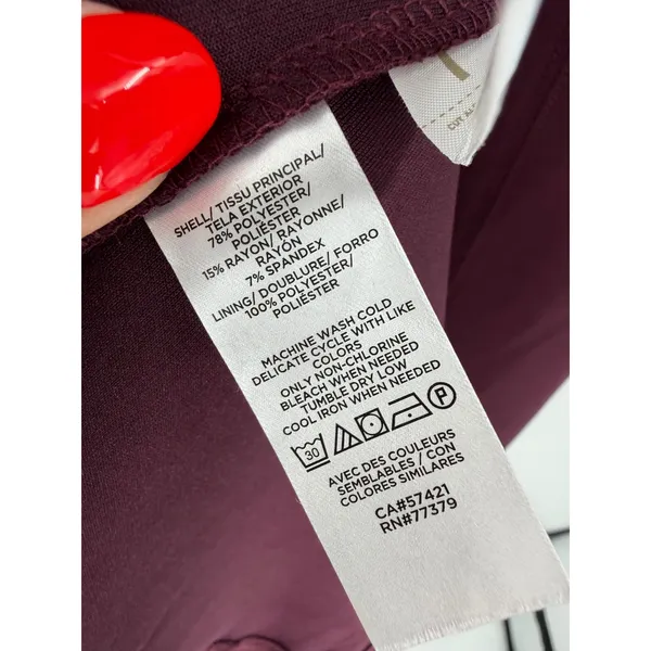 Ann Taylor Ponte Fit and Flare Dress 8 Burgundy Short Sleeve Professional Office - Image 4