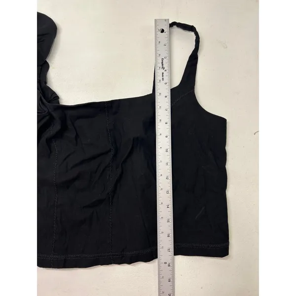 Anthropologie Women's Black One Shoulder Ruffle Crop Top. NWT. Size XL - Image 8