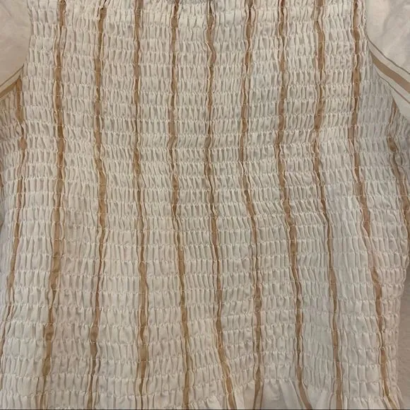 SAGE the Label Crop Puff‎ Sleeve Smocked Blouse Size Small - Image 6