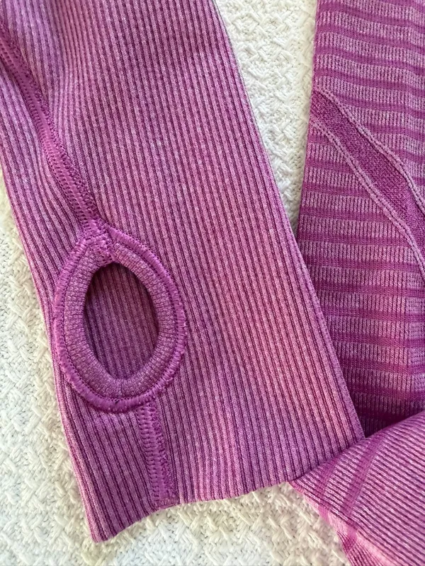 Lululemon Swiftly Tech Long Sleeve Shirt Purple Stripe - Image 5