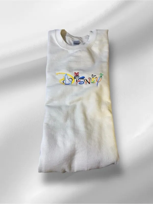 Disney Spell Out Character Embroidered Logo Sweatshirt NWOT - Image 2