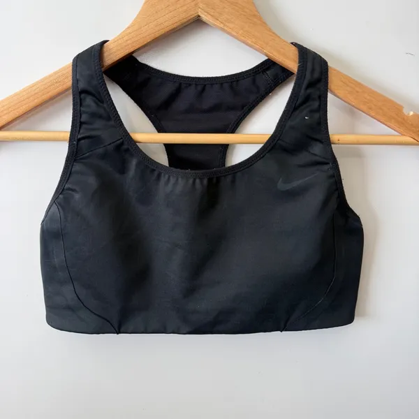 Nike DRI-FIT Sports Bra Black Racerback Athletic Workout Top‎ Womens Small S - Image 2