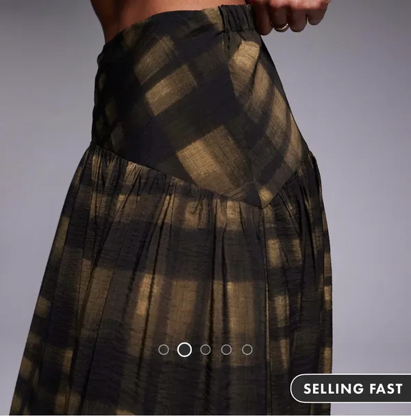 ASOS Blurred Check Drop Waist Skirt - Image 2
