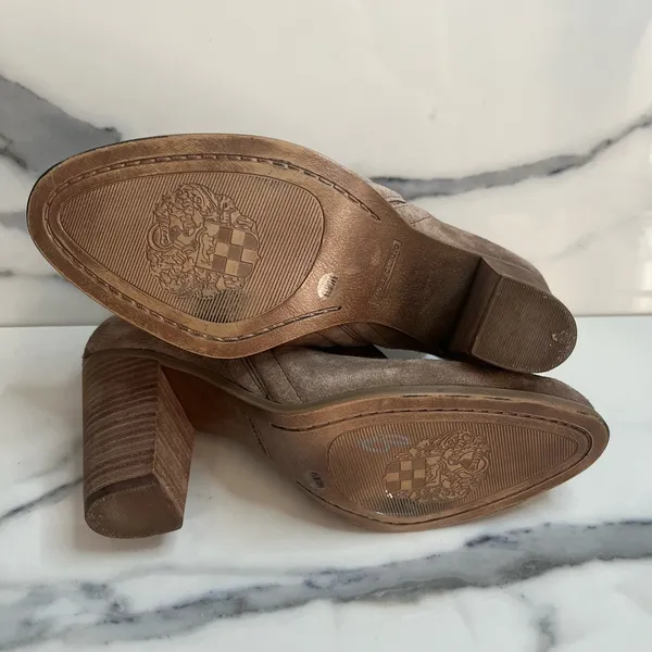 Vince Camuto Brown Leather Block Heel Francia Boots Sz 8.5 Western Boho Festival - Image 9