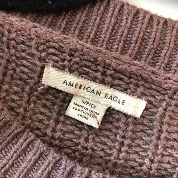 American Eagle Women's Sweater Knitted Long Sleeve Crew Neck Pullover Purple S - Image 4