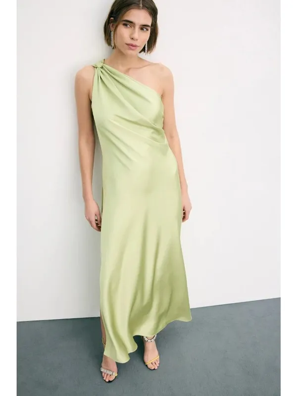 Veronica Beard Tanya Taylor Stassi Dress in Light Parakeet 8 Womens Long Satin Maxi Gown - Image 15