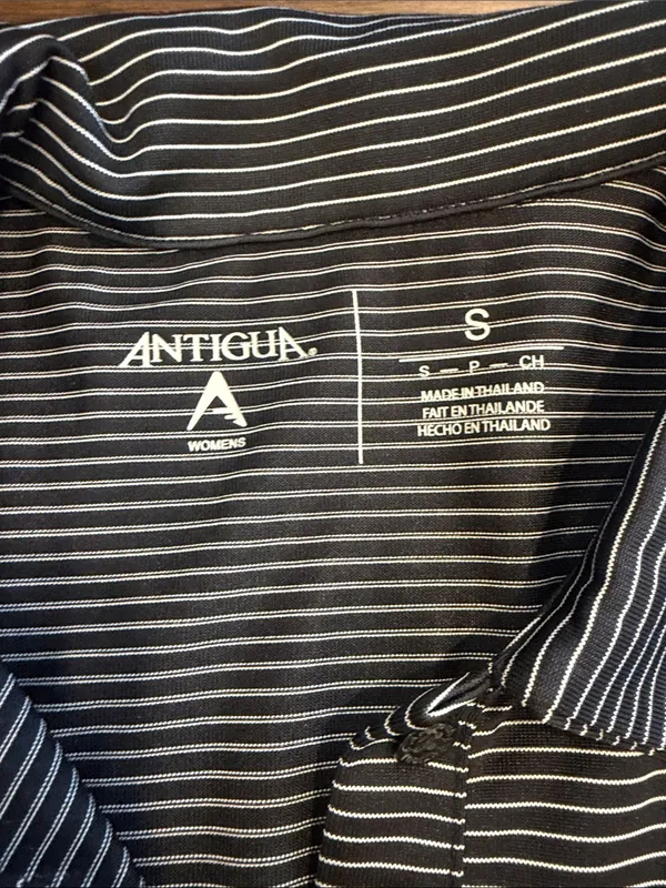Antigua Philadelphia Eagles Striped Polo - Black & White - Small - C54-042 - Image 2