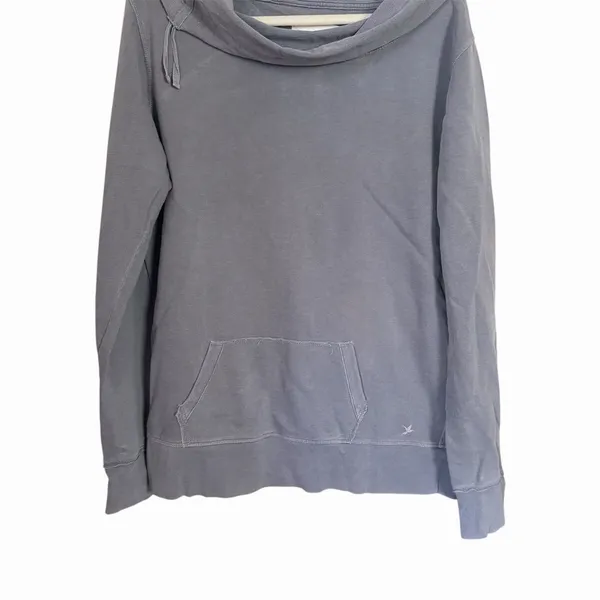 Aerie Women's Sz XL Gray Cowl Neck Cozy Boho Front Pocket Pullover Sweater Y2K - Image 3