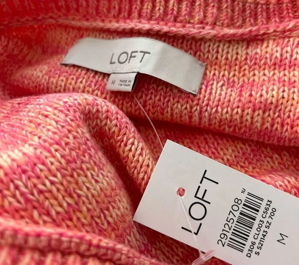 LOFT Pink Crew Neck Hi Lo Sweater Small NWT - Image 8