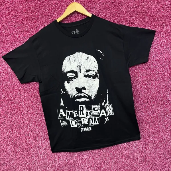 21 Savage American Dream Black T-Shirt XL - Image 3