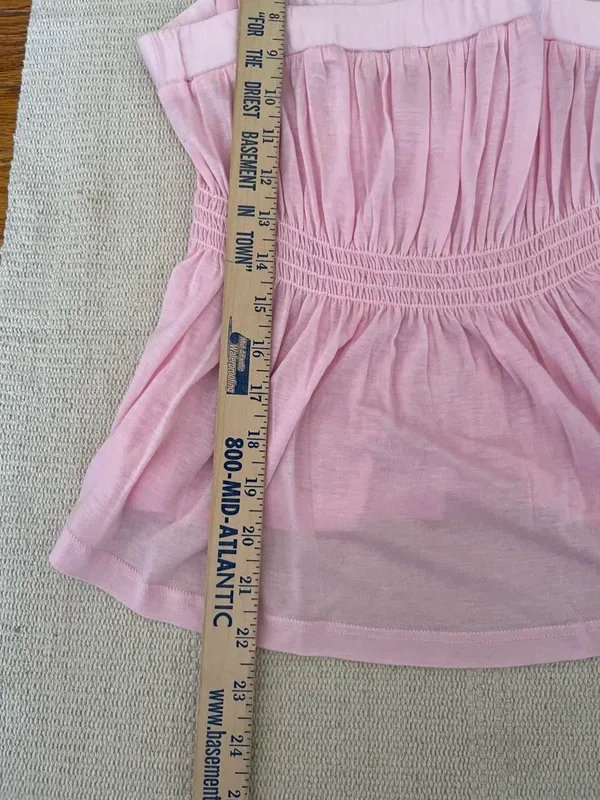 Vintage Wet Seal Y2K Pink Babydoll Smocked Top Size M Made In USA Slightly Sheer - Image 7