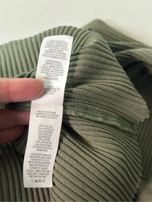 Aerie Essential Henley Layering Long Sleeve Ribbed Cotton Blend T-Shirt Size XL - Image 10