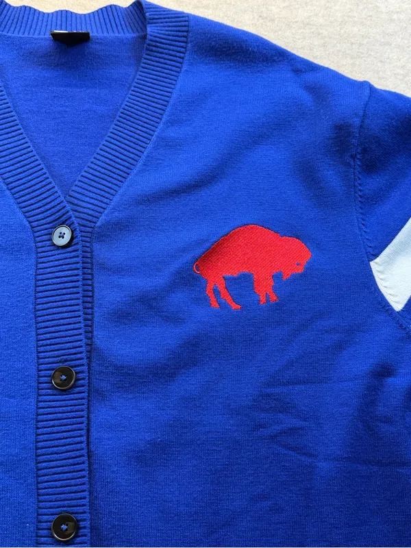 Buffalo Bills Ultra Game NFL Cardigan Sweater Blue Red NWT Size XL - Image 3