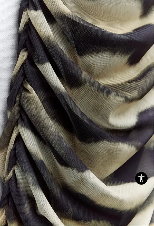ZARA Tie Dye Stripe Print Tulle Dress - Image 4