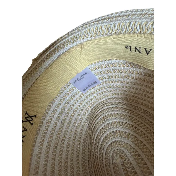 Amiani Packable Straw Fedora Beach Hat Cream Resort Travel Sun Hat - Image 5