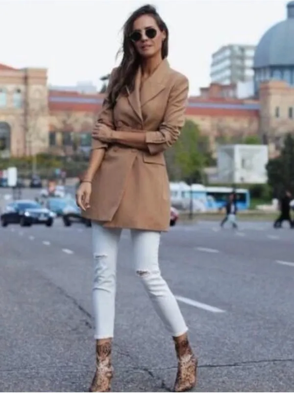 Zara Camel Double-Breasted Belted Trench Coat‎ - Image 2