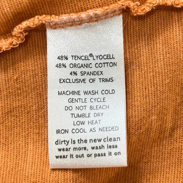 Horny Toad Marley V-Neck Long Sleeve Tee Medium Organic Cotton Tencel Orange Y2K - Image 5