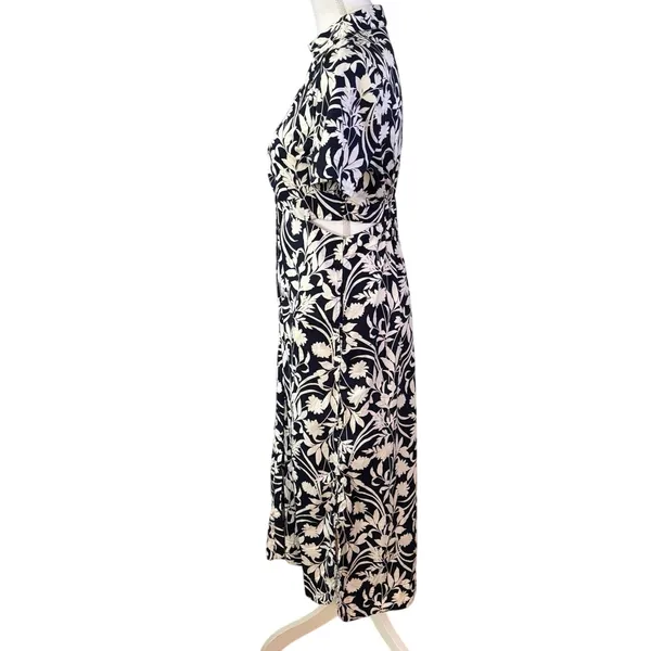 Old Navy Size S Floral Print Midi Shirt Dress Side Cutouts Tropical Beach - Image 2