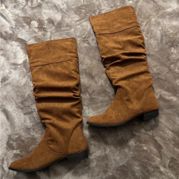 Forever 21 Boots Women’s Size 6.5 Chestnut Knee High Faux Suede Boots - Image 2