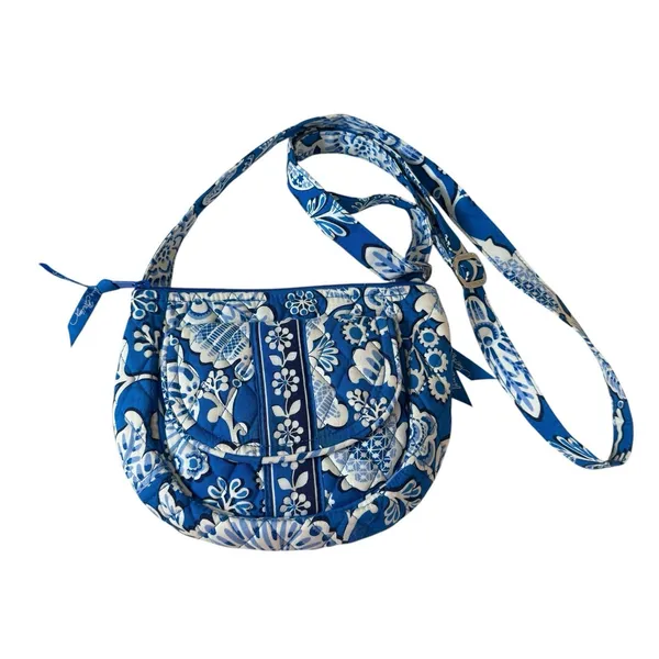 Vera Bradley Lizzy Crossbody Shoulder Bag Blue Lagoon Retired‎ Quilted - Image 8