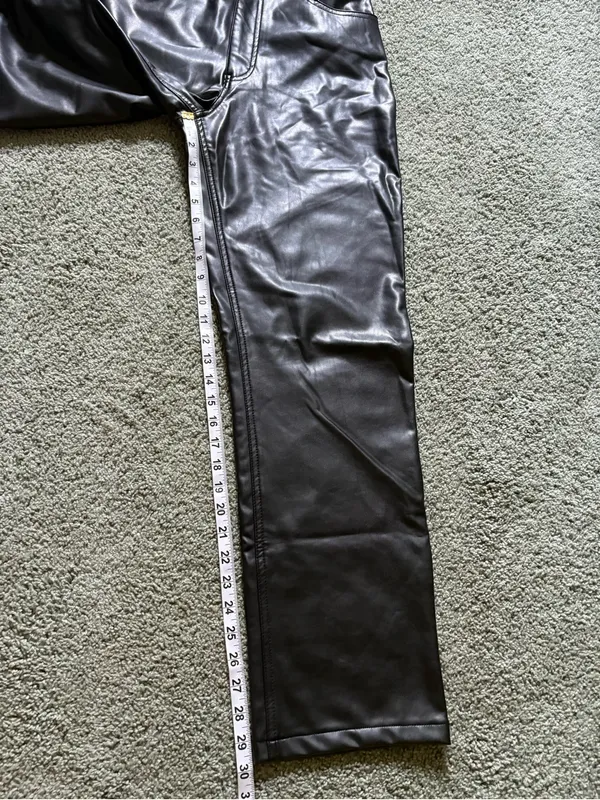 Abercrombie&Fitch The ‘90s Straight Ultra High Rise Faux Leather Pants NWT 30/10 - Image 5