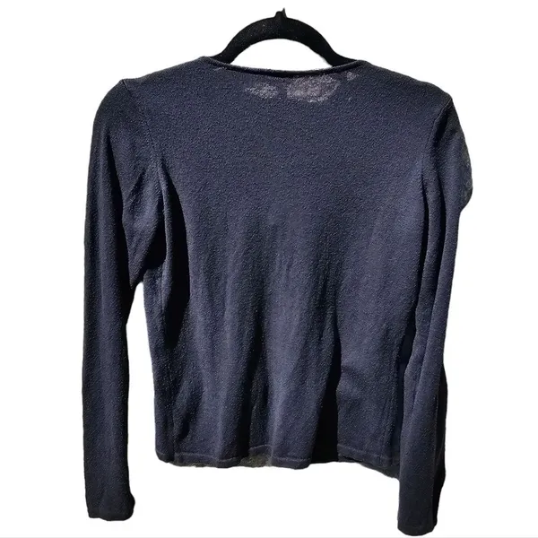 Emporio Armani Women's Black Button Front Long Sleeve Cardigan Sweater‎ Size 10 - Image 2