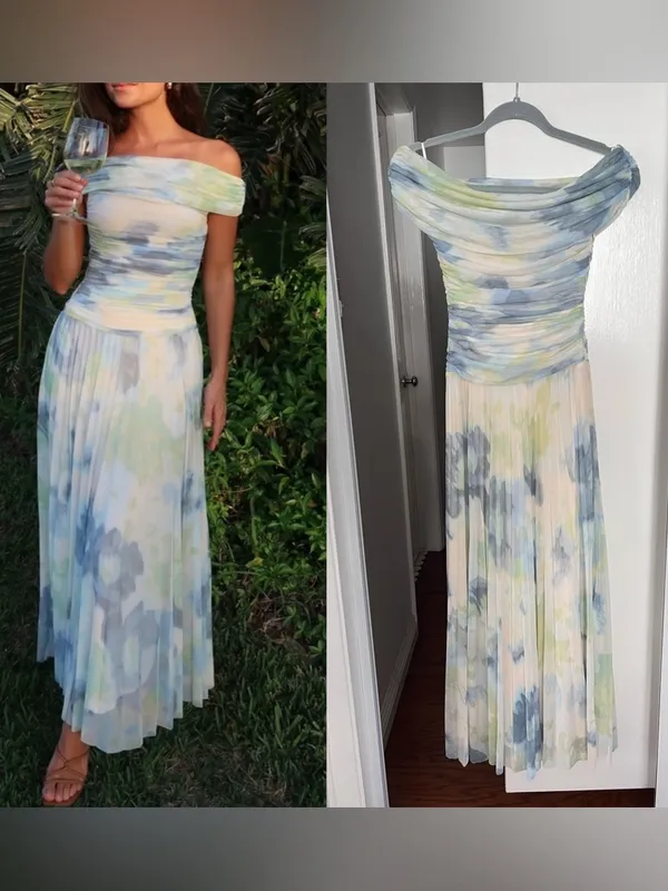 Abercrombie & Fitch Giselle Drop-Waist Mesh Maxi Dress XSP - Image 2