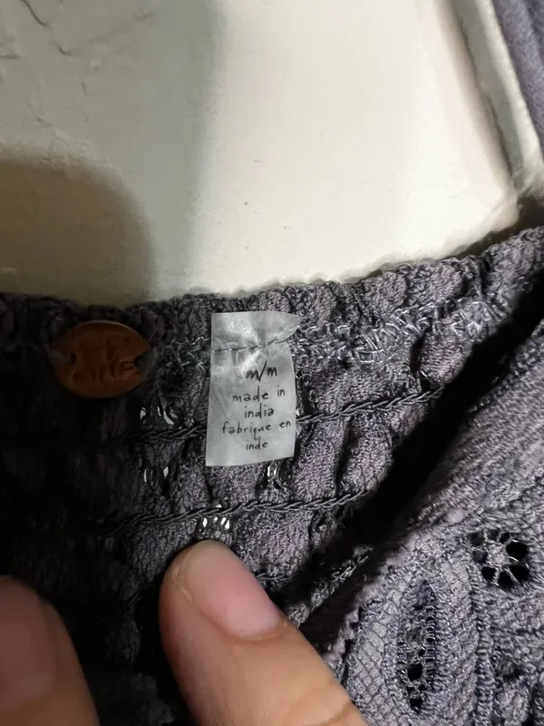 Free People FP One Adella Asymetrical Gray Purple Lace‎ Whimsy Mini Dress - Image 7