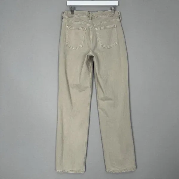 Abercrombie Curve love the baggy low rise beige jeans - Image 3