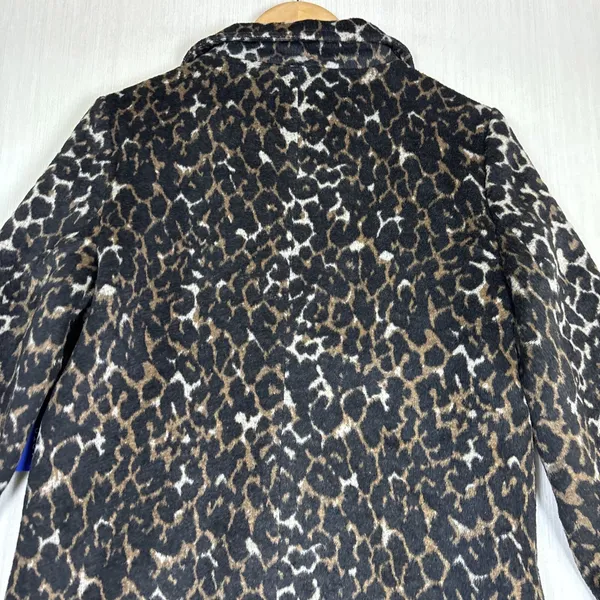 Apt 9 Womens Cheetah Leopard Print Overcoat Single Button Long Jacket Small NEW - Image 8