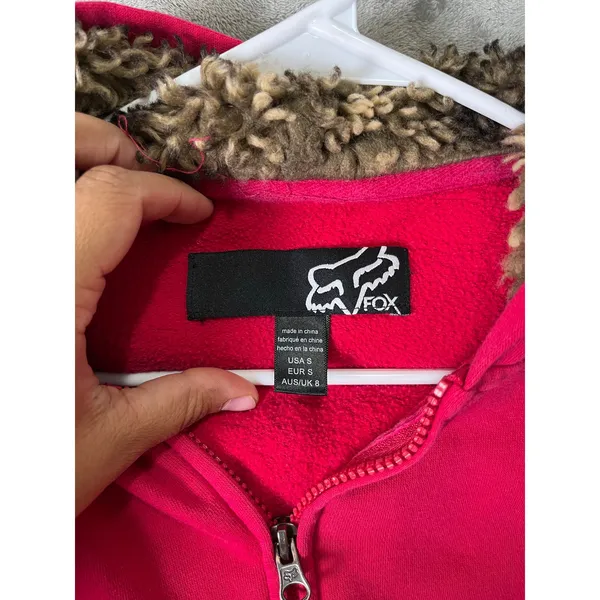 Fox Racing Y2K Pink Zip Hoodie Moto Girl Racing Graphic Back 2000s Fur Small‎ - Image 6