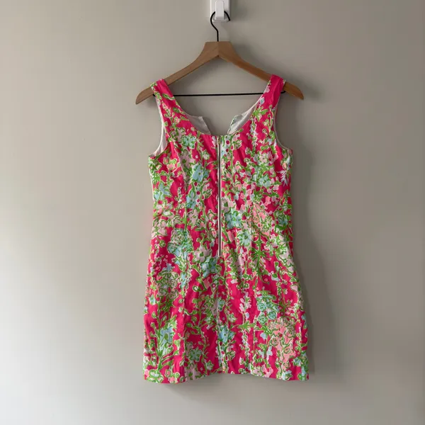 Lilly Pulitzer Cathy Shift Dress Flamingo Pink Southern Charm 0 Lace 100% Cotton - Image 12
