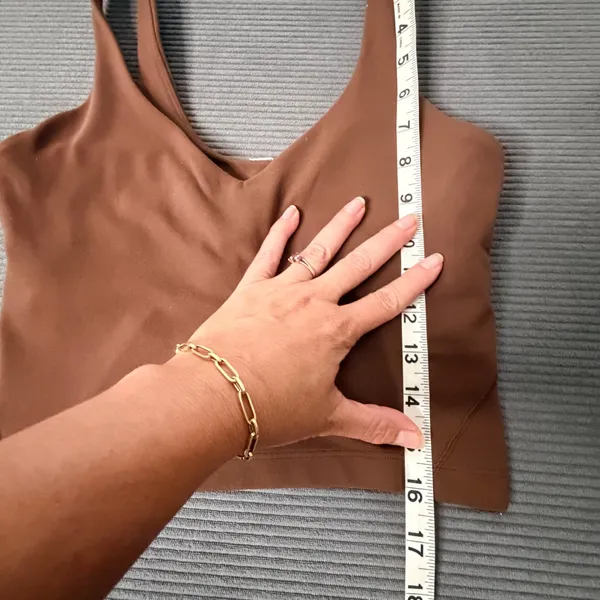 Lululemon Align Tank Top Women 4 Roasted Brown Nulu Built-in Bra Crop W1DUVS - Image 8