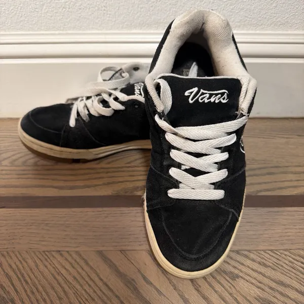 Vans Swirl Skate Shoes Black/White Suede Women's 10 Y2K Vintage - Image 2